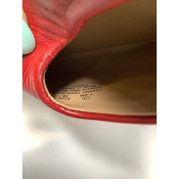 Sam Edelman Women’s 7.5M Red Leather Kasey Ballet Flat Square Toe - Picture 6 of 7